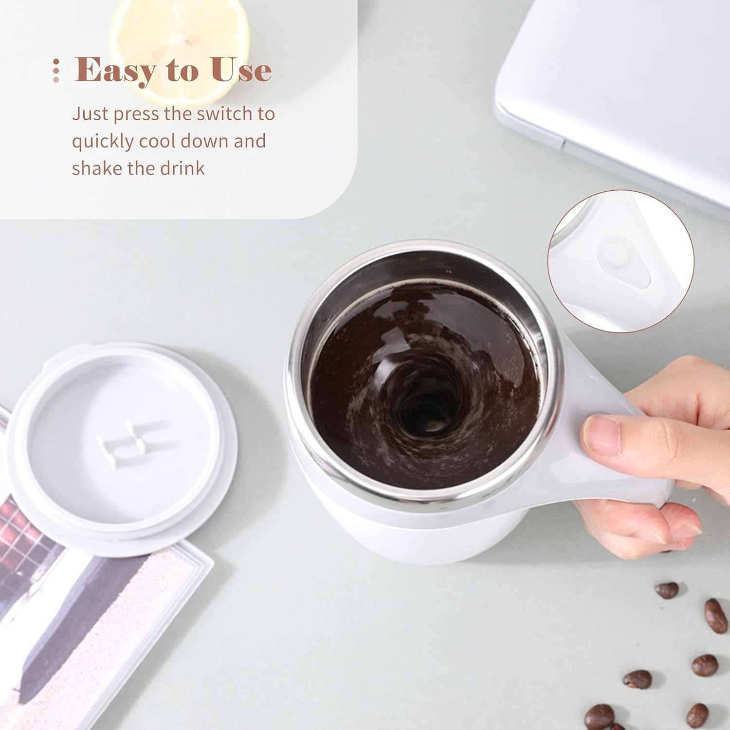 380 mL Self-Stirring Mug with Lid